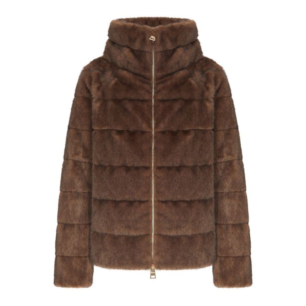 Herno Women Bomber Jacket In Faux Fur